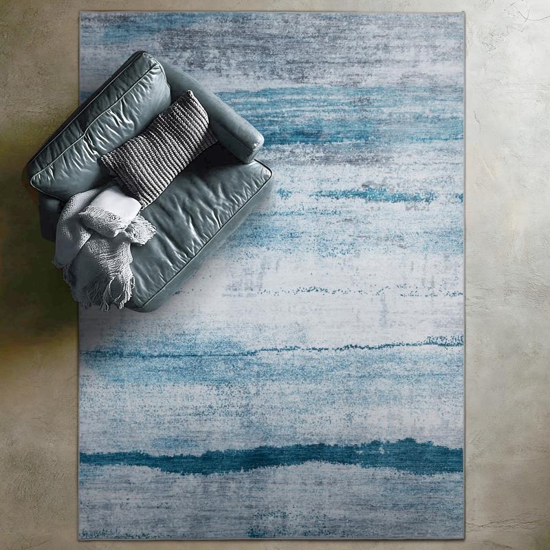 Boho Washable Area Rug - Non Slip Low Pile Machine Washable Carpet for Living Room Bedroom Nursery