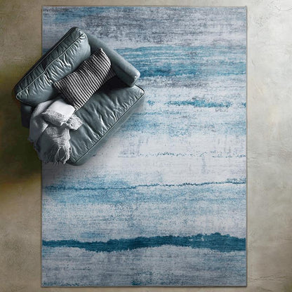 Boho Washable Area Rug - Non Slip Low Pile Machine Washable Carpet for Living Room Bedroom Nursery